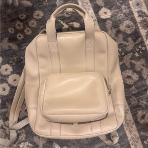 Monos Vegan Leather Chic Cream Backpack for Women